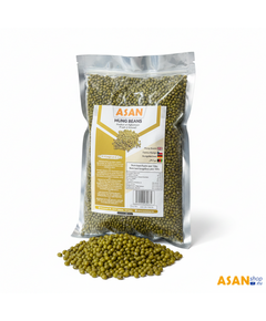 1kg package of authentic Afghani Mung Whole Bean (Mash) from AsanShop.eu, premium quality green lentils.